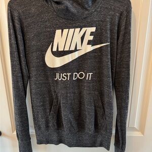 Nike Charcoal Gray Hoodie with White Logo